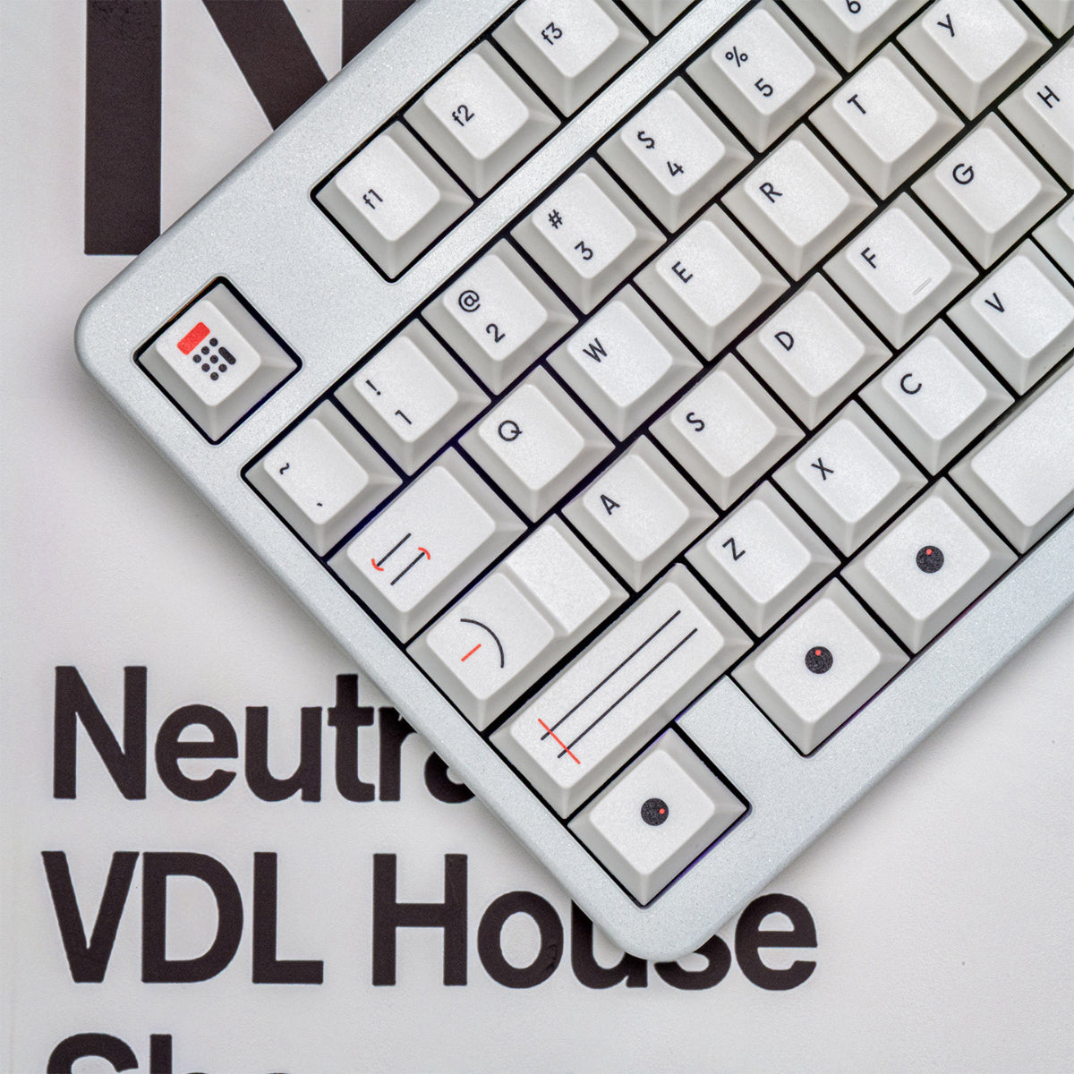 White Dieters Instrument Panel - PBT - ANSI Keycap Set - Cherry Profile