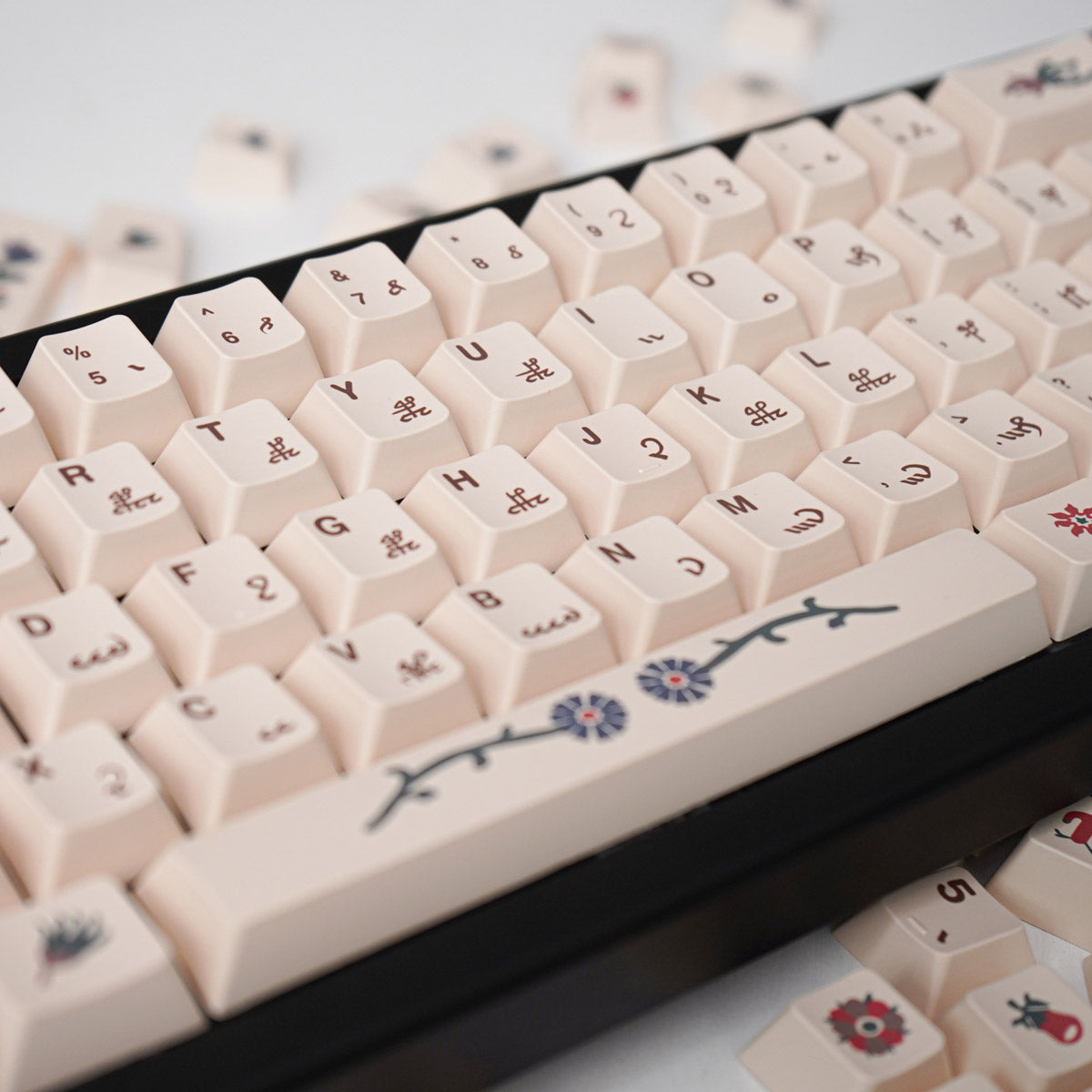 Manuscrito Voynich: Juego de teclas PBT ANSI/ISO de 135 teclas con perfil de cerezo