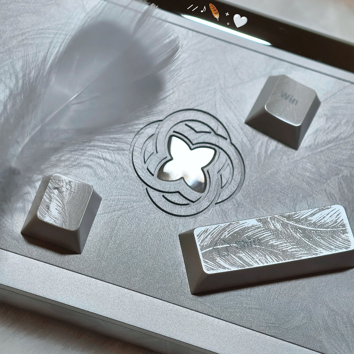 Silver Feather - PBT - ANSI Keycap Set - Cherry Profile