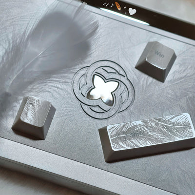 Silver Feather - PBT - ANSI Keycap Set - Cherry Profile