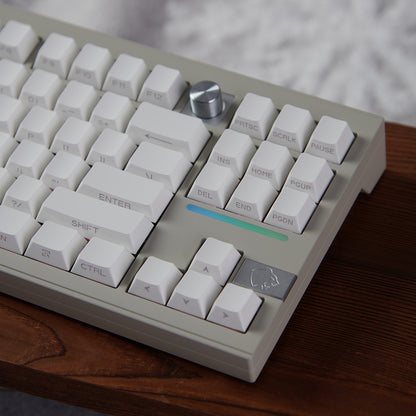Weiß und Schwarz – 131-Tasten-ISO/ANSI-PBT-Tastenkappensatz mit seitlicher Gravur
