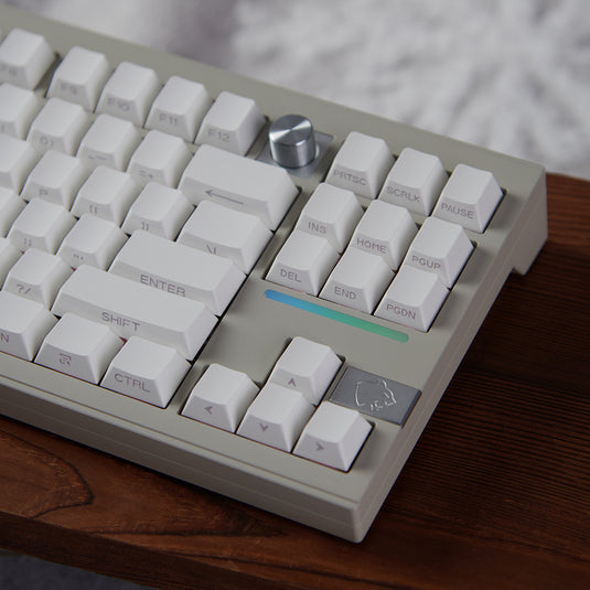 White & Black - 131-Key ISO/ANSI PBT Side-Engraved Keycap Set