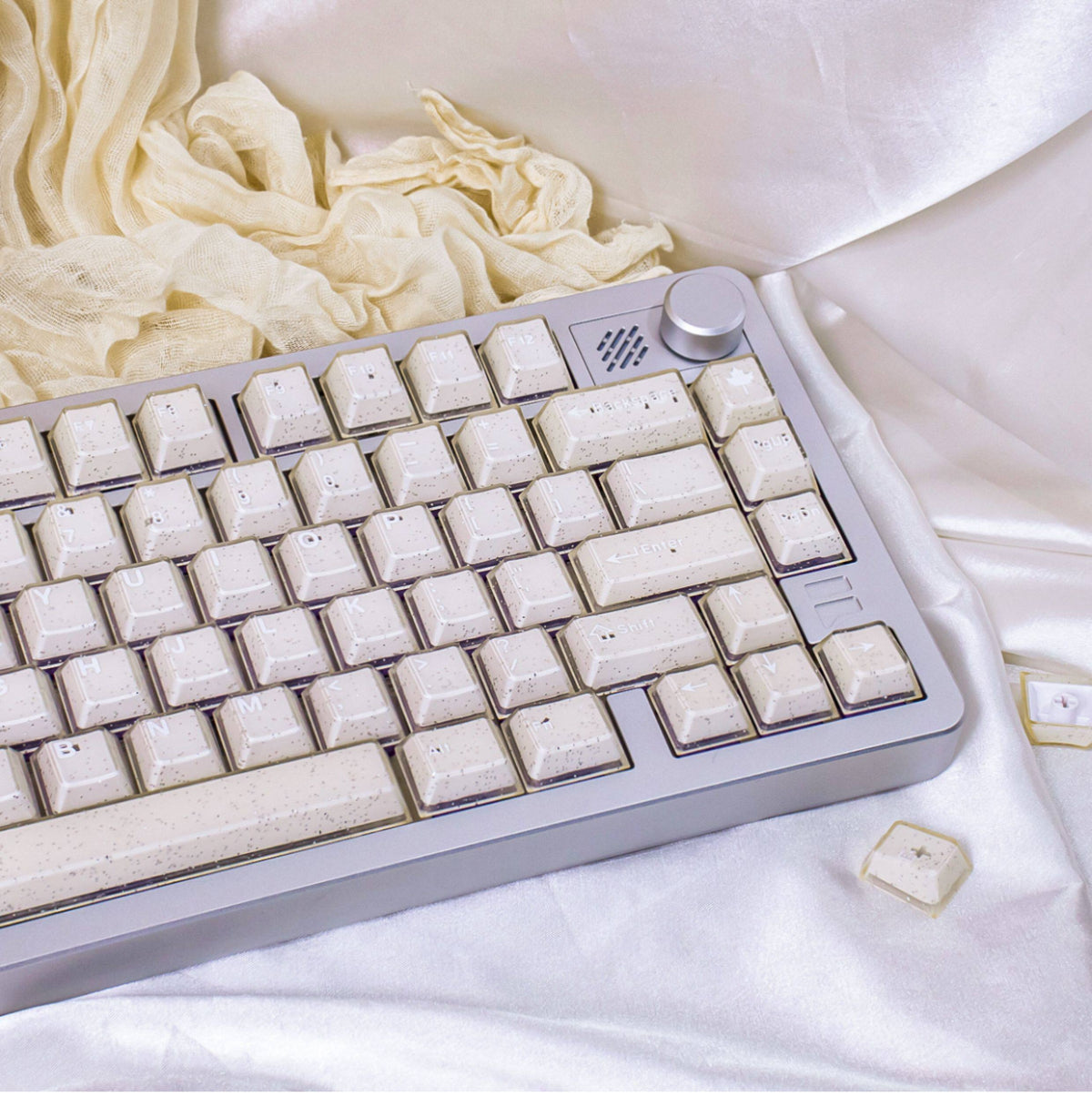 Glitter Jade Transparent - ISO/ANSI Keycap Set - Cherry Profile