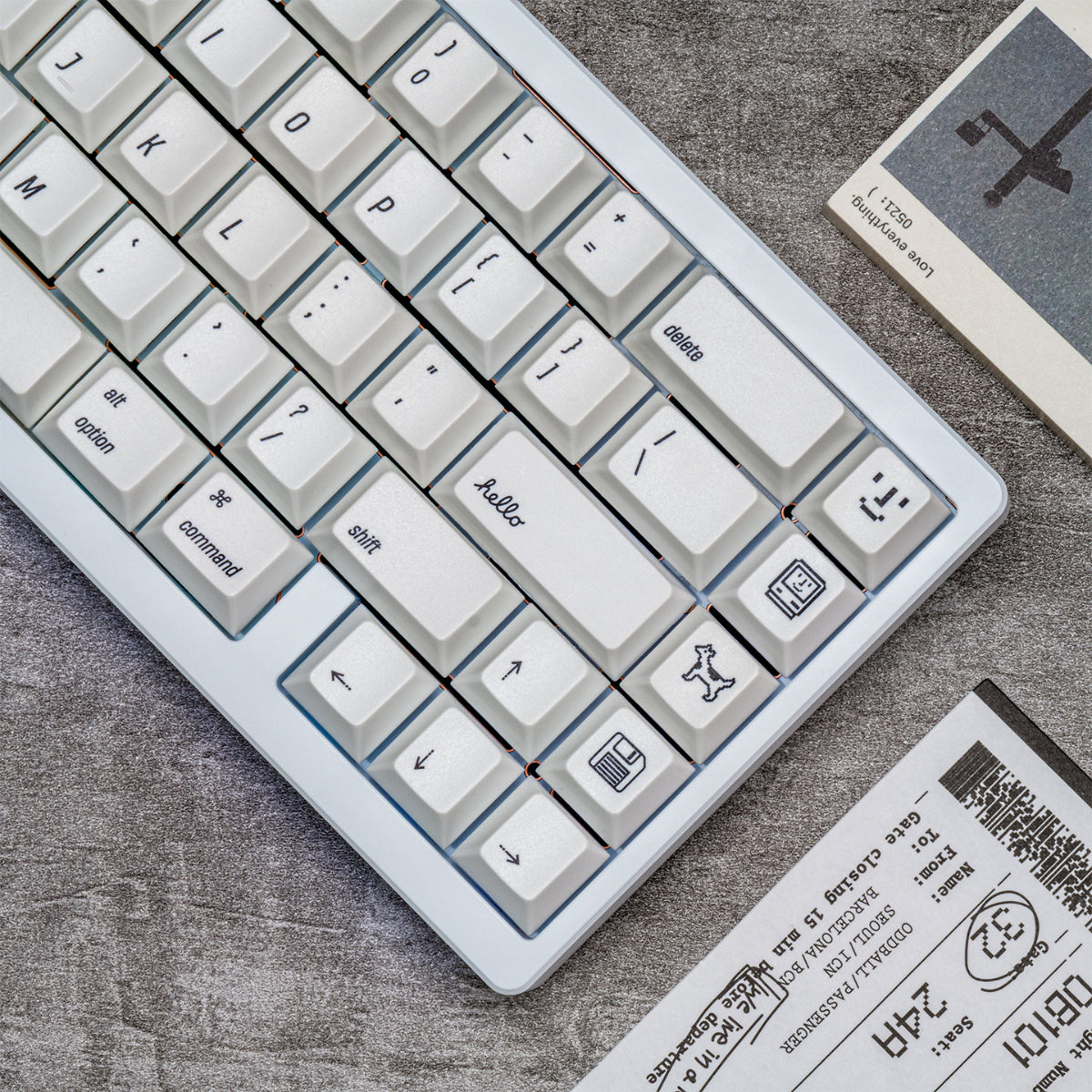 White Apple Style - PBT - ANSI Keycap Set - Cherry Profile