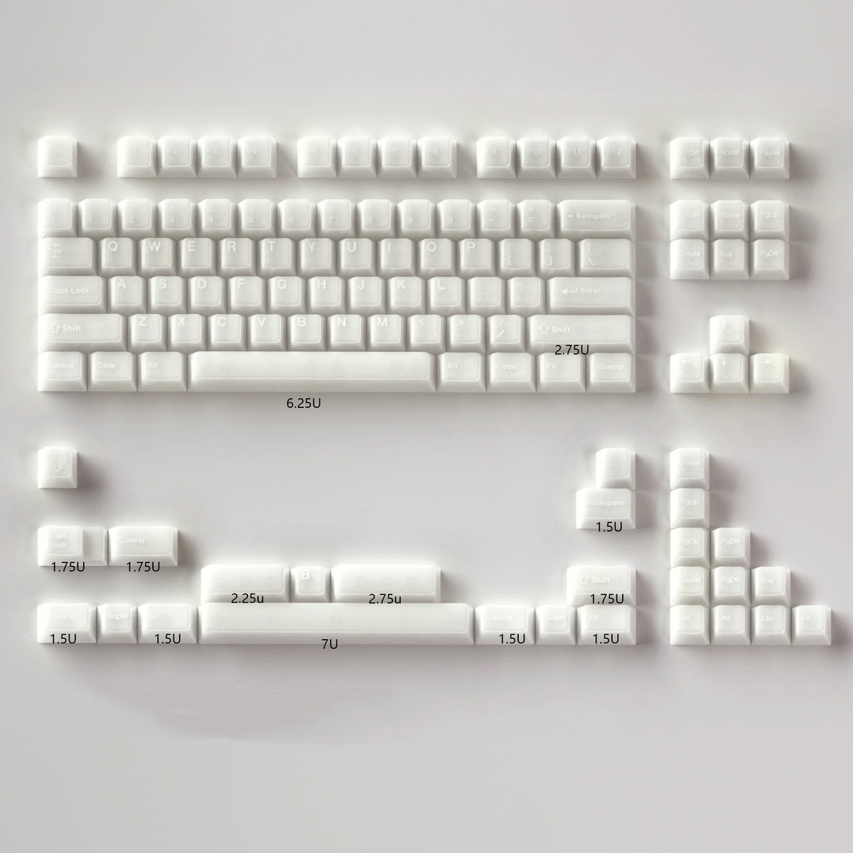 White Marble - 114/154 PBT+ABS ANSI/ISO Keycap Set