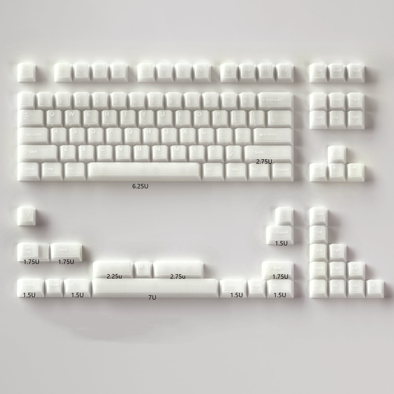 White Marble - 114/154 PBT+ABS ANSI/ISO Keycap Set