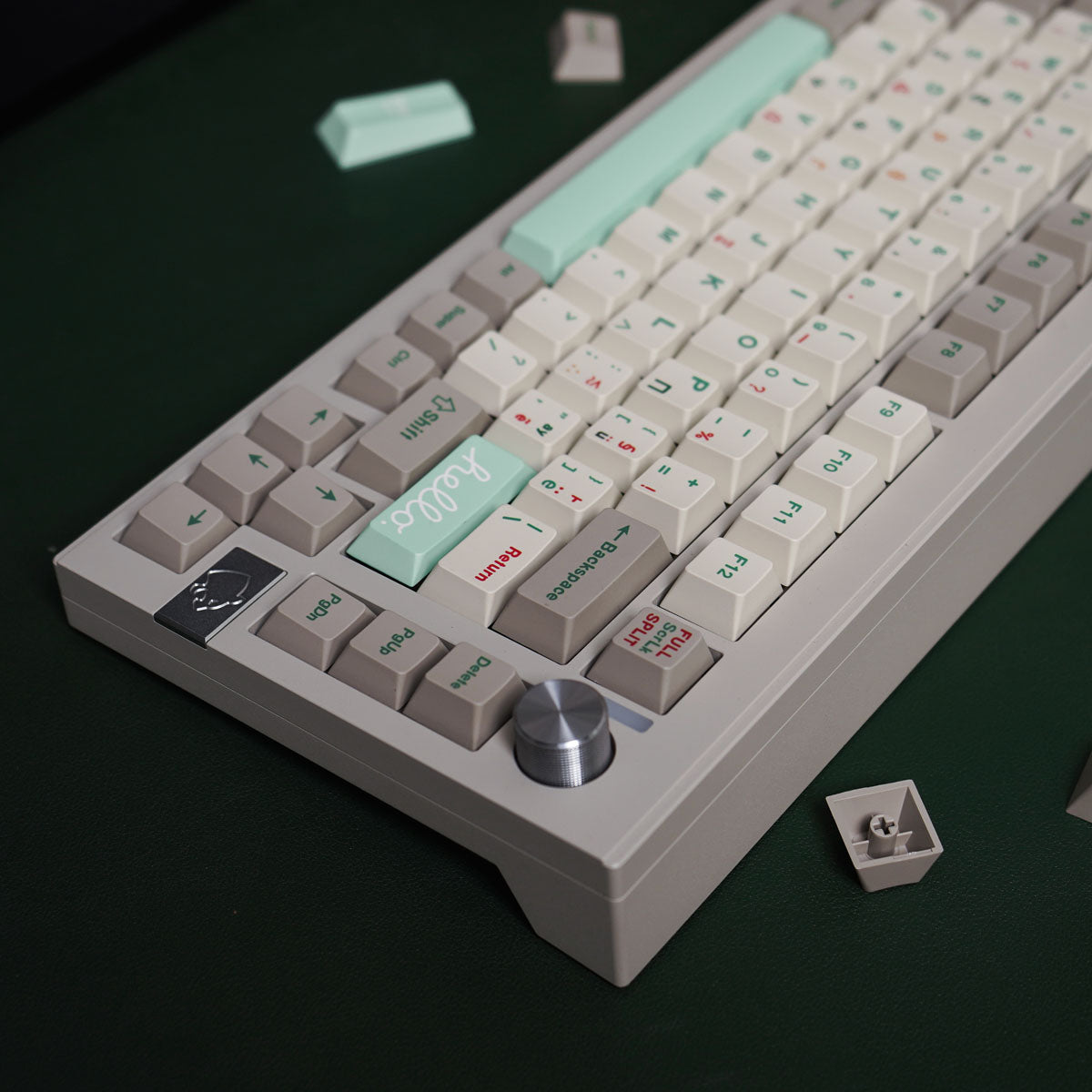 Vintage Green Greek – 147-Key PBT Cherry Profile ANSI Keycap Set