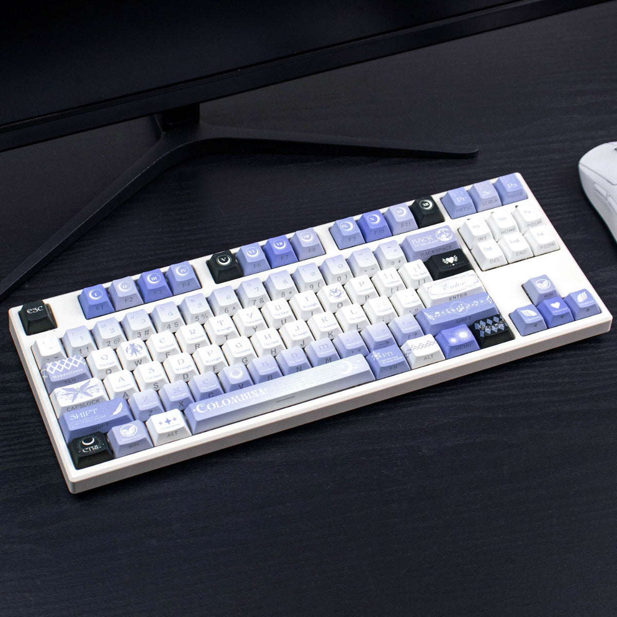 Moon Maiden Side‑Lit - PBT - ISO/ANSI Keycap Set - Cherry Profile