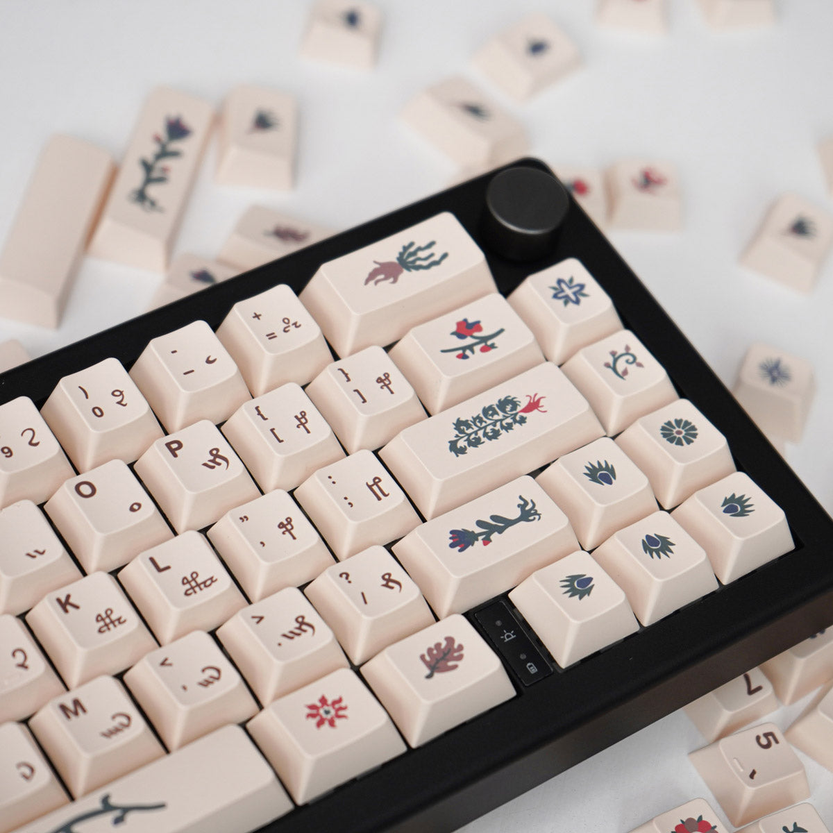 Manuscrito Voynich: Juego de teclas PBT ANSI/ISO de 135 teclas con perfil de cerezo