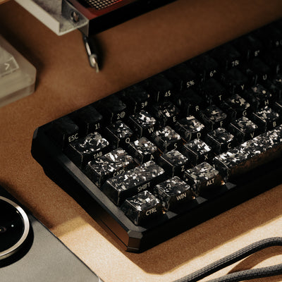 Black & White Carbon Texture Side-Print - ANSI Keycap Set - Cherry Profile