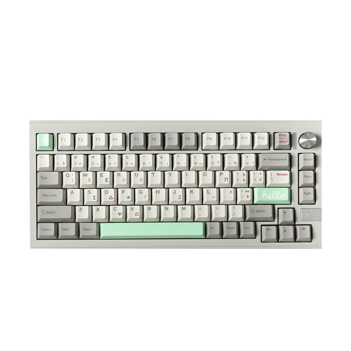 Vintage Green Greek – 147-Key PBT Cherry Profile ANSI Keycap Set