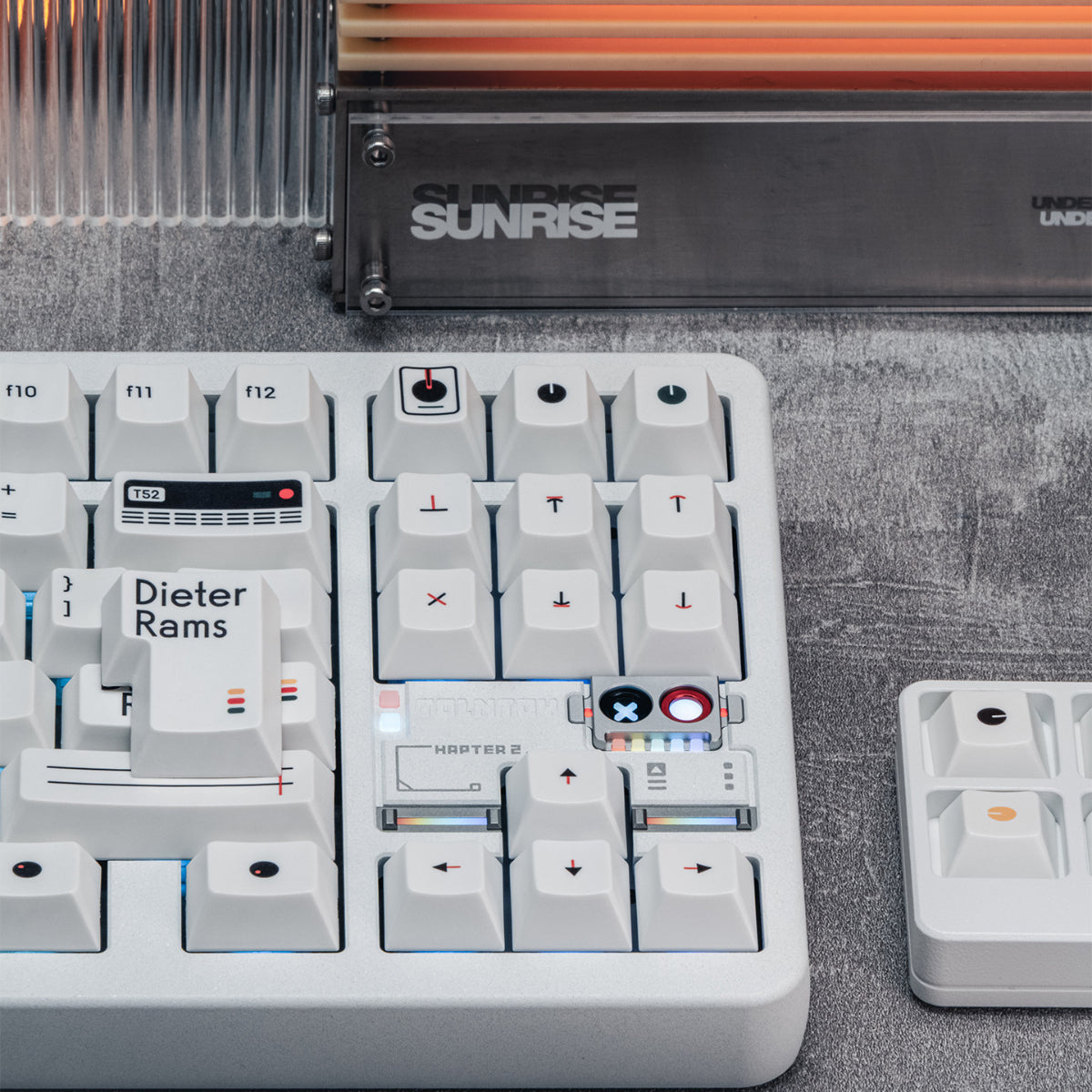 White Dieters Instrument Panel - PBT - ANSI Keycap Set - Cherry Profile