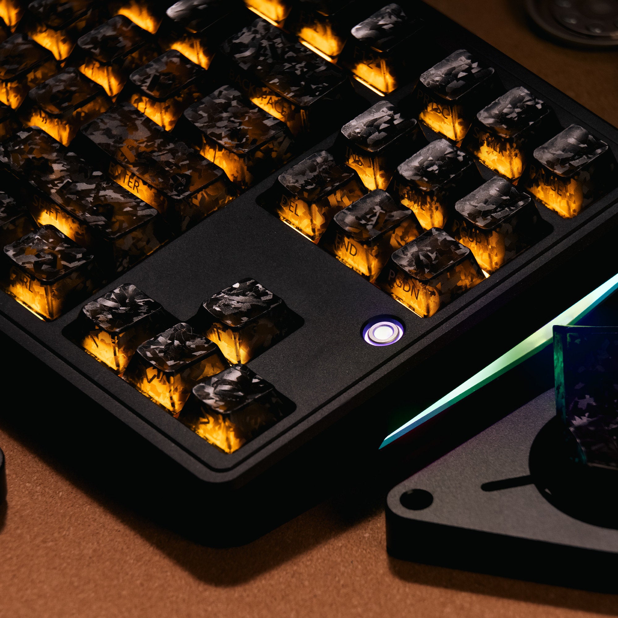 Black & White Carbon Texture Side-Print - ANSI Keycap Set - Cherry Profile