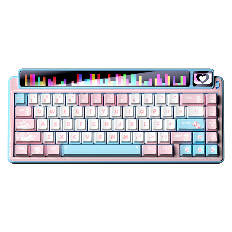 Teclado mecánico trimodo LEOBOG AMG65 con pantallas duales 