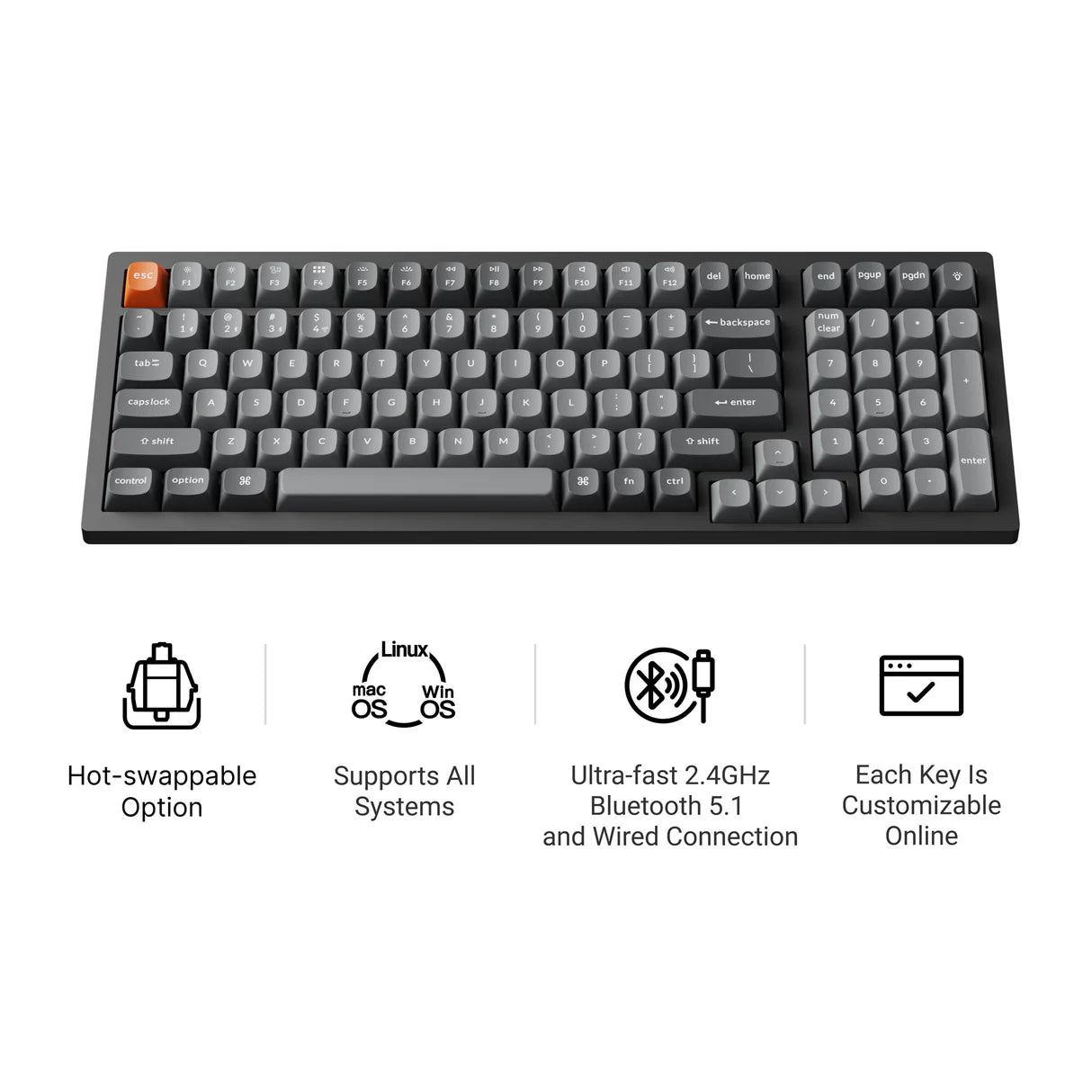 Keychron - K4 Max QMK Kabellose mechanische Tastatur