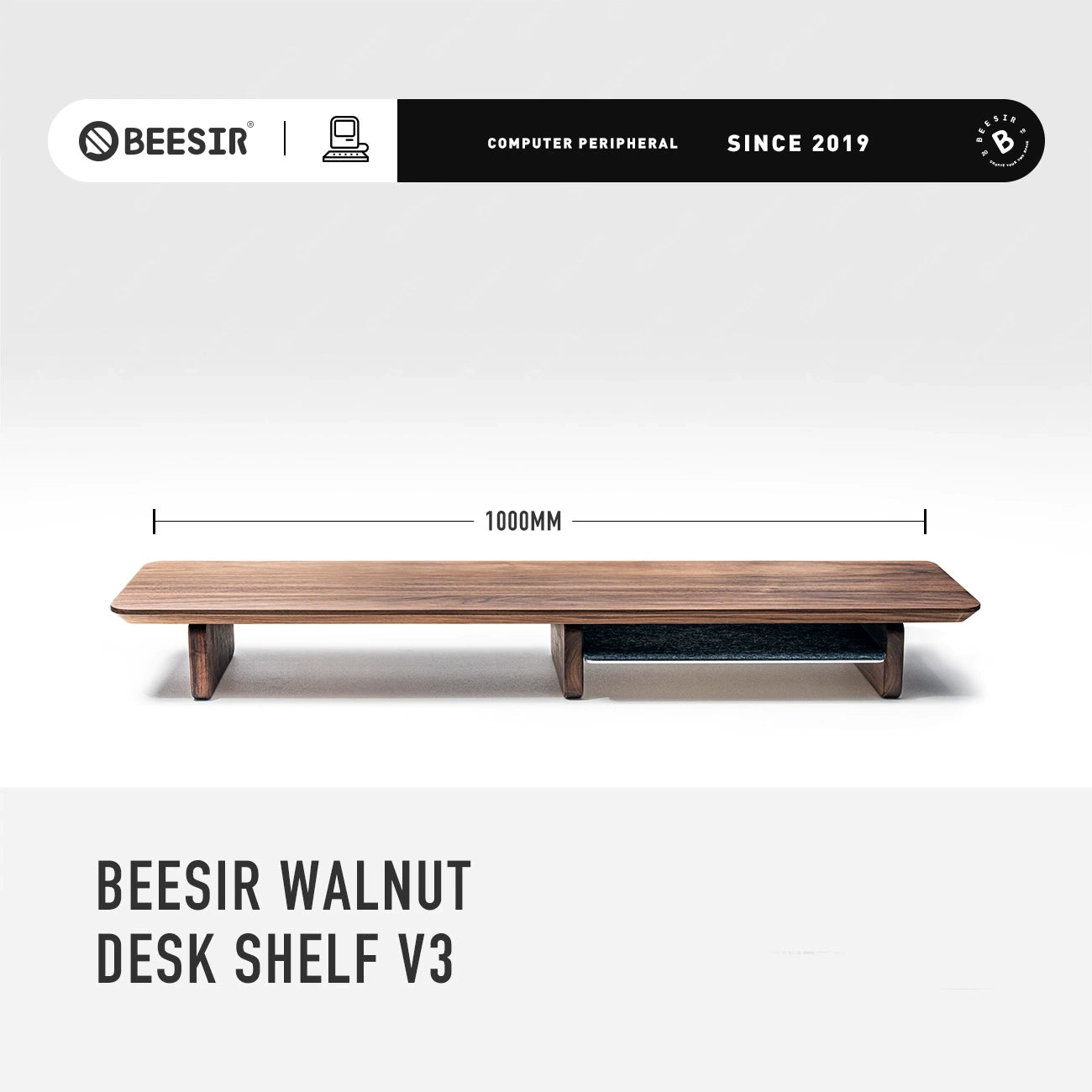 BEESIR - Soporte para monitor de madera maciza (nogal negro y haya) 