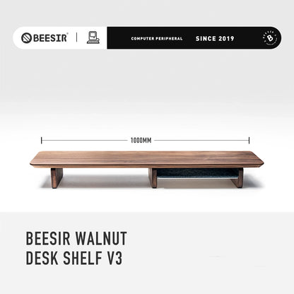 BEESIR - Soporte para monitor de madera maciza (nogal negro y haya) 