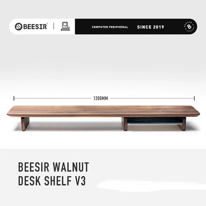 BEESIR - Soporte para monitor de madera maciza (nogal negro y haya) 