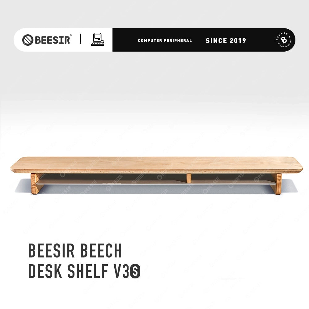 BEESIR - Soporte para monitor de madera maciza (nogal negro y haya) 