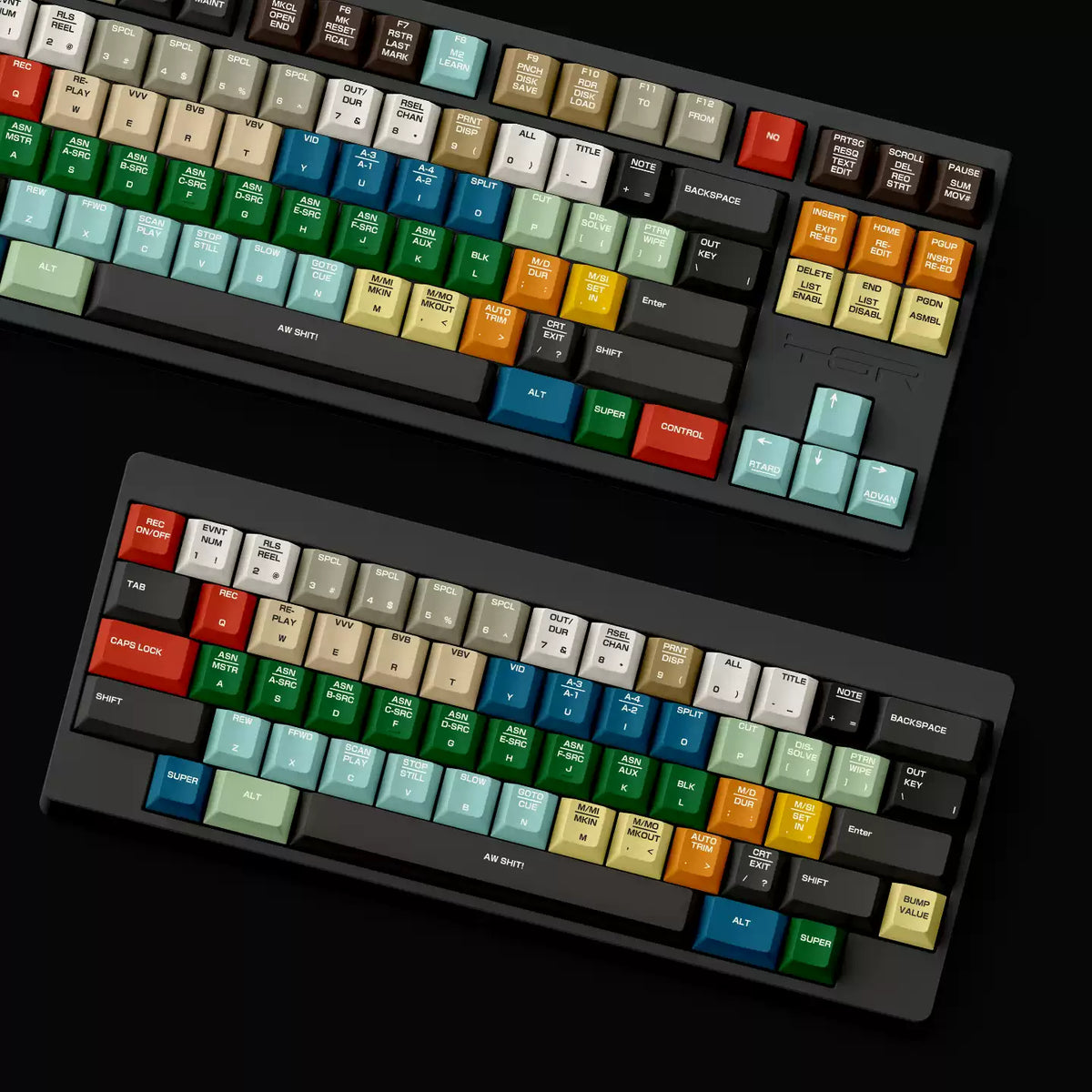 FBB – Retro CMX 3500 PBT Tasten-Set für ISO/ANSI (Fünf-Seiten-Gravur)