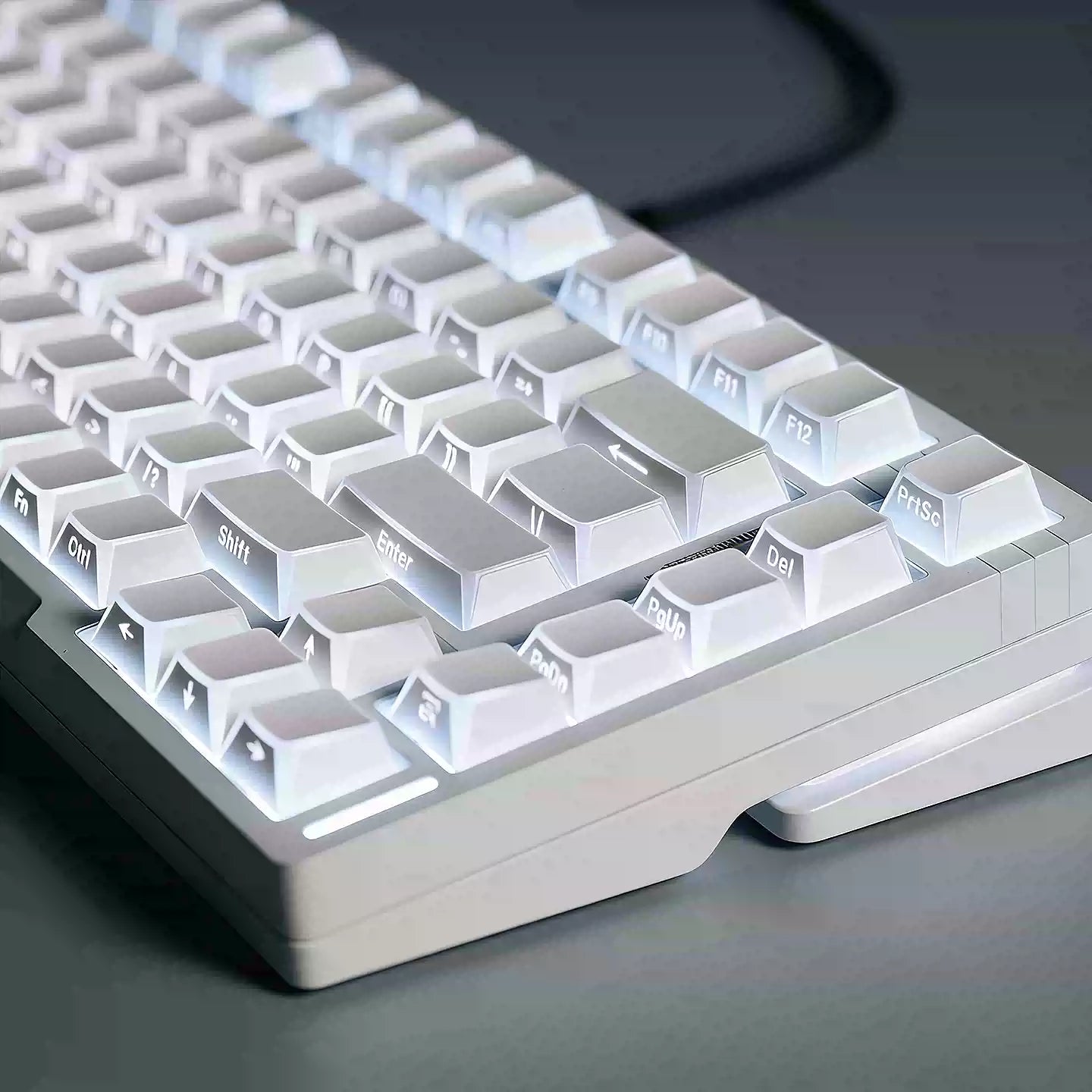 White/Black Refraction Side-Engraved ISO/ANSI Keycap Set