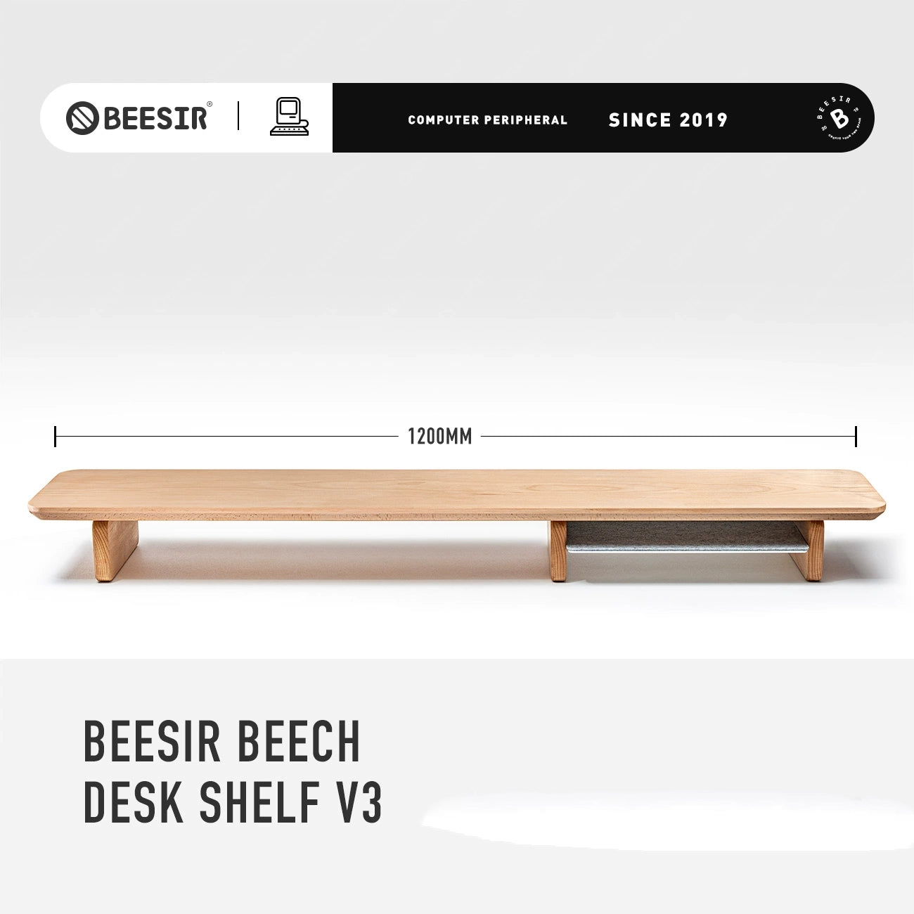 BEESIR - Soporte para monitor de madera maciza (nogal negro y haya) 