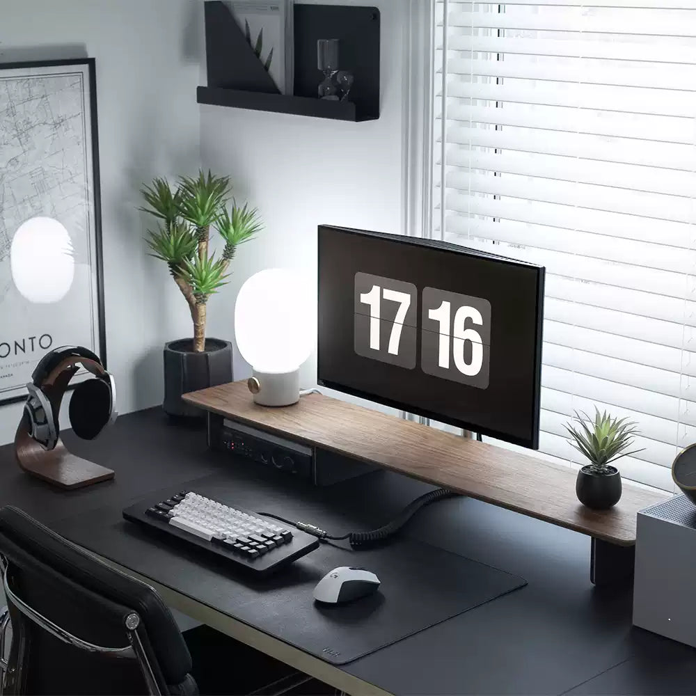 Laricare Solid Wood Dual Layer Monitor Stands