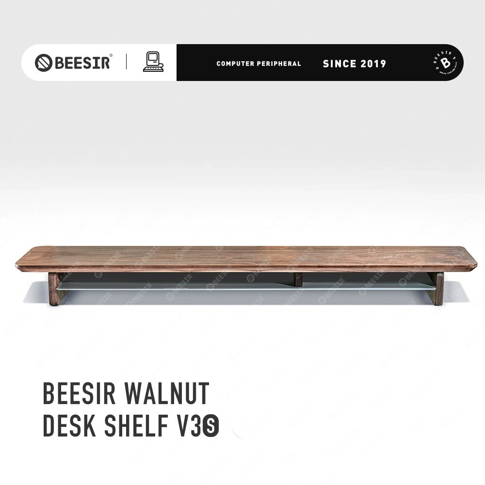 BEESIR - Soporte para monitor de madera maciza (nogal negro y haya) 