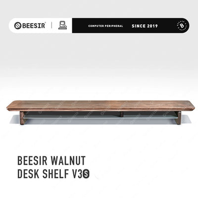 BEESIR - Solid Wood Monitor Stand (Black Walnut & Beech)
