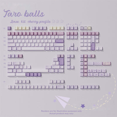 QwertyKeys - Taro Balls Keycap Set Cherry Profile PBT Dye-Sub Keycaps