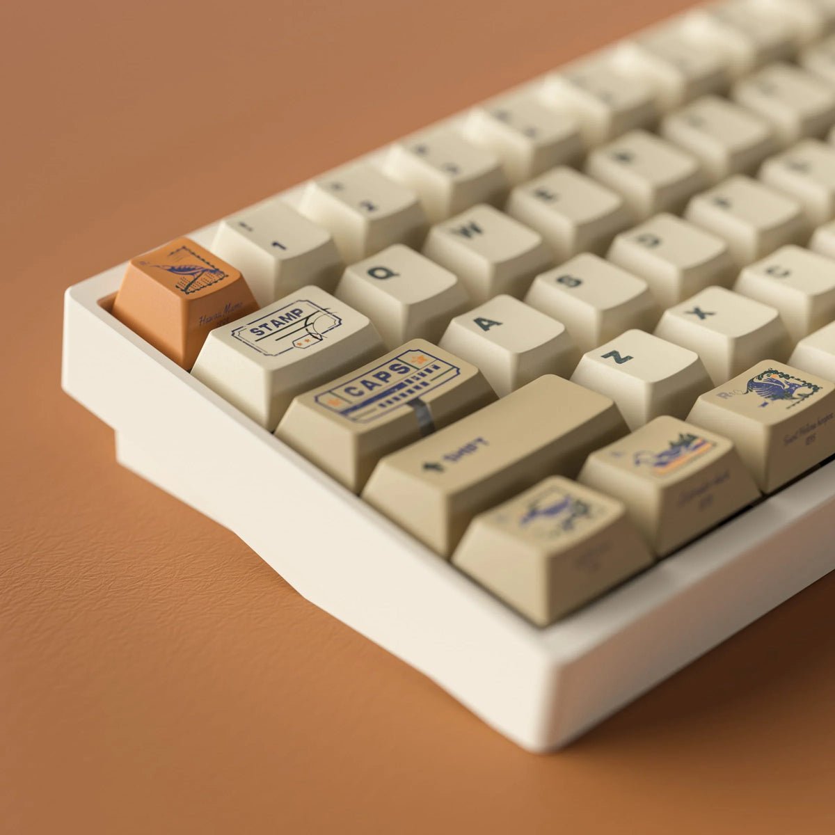 ALOHAKB - Juego de teclas Stamp R2 con perfil Cherry y tecnología PBT de sublimación de tinta 