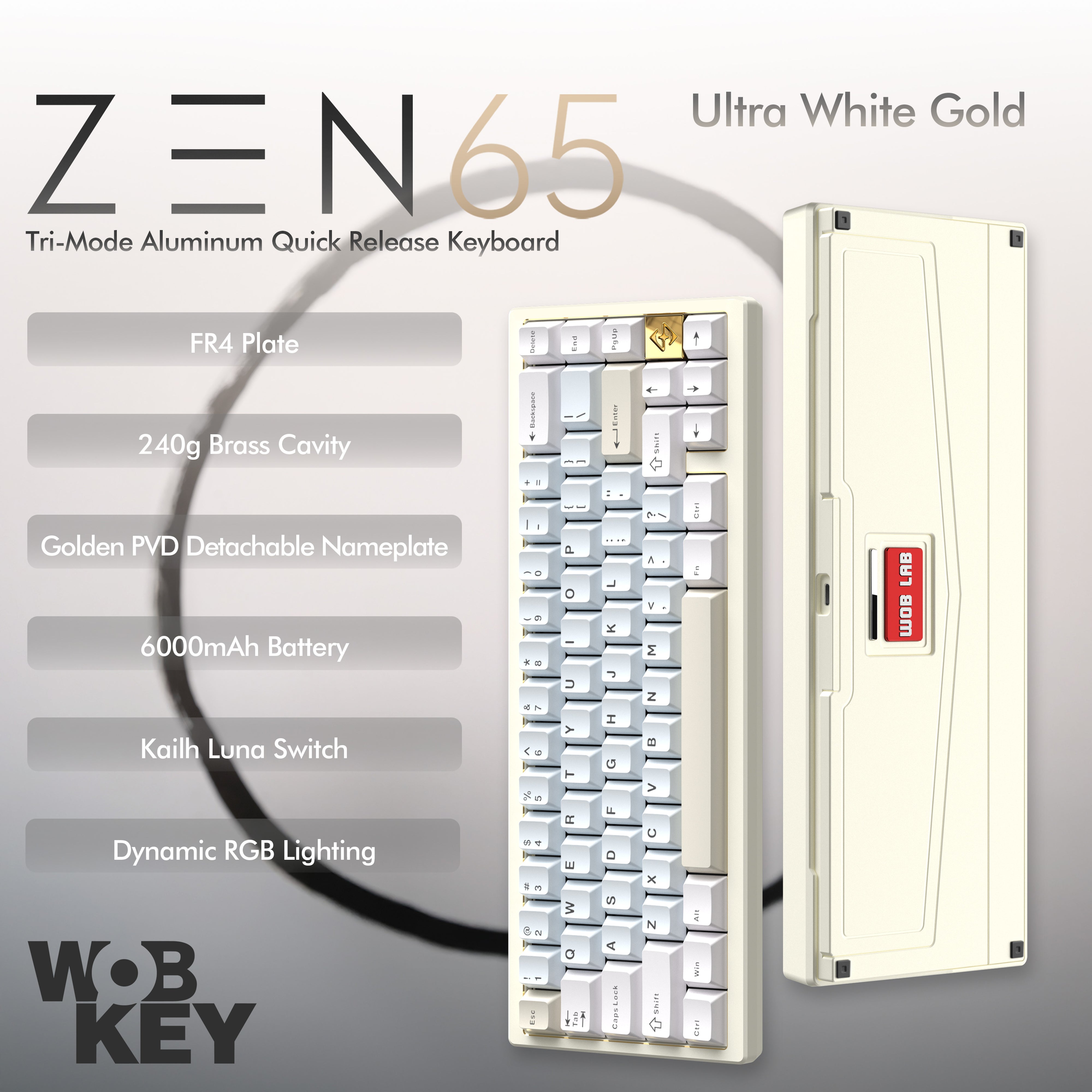 Wobkey - ZEN 65 Quick-Release Tri-Mode Mechanical Keyboard – OZO