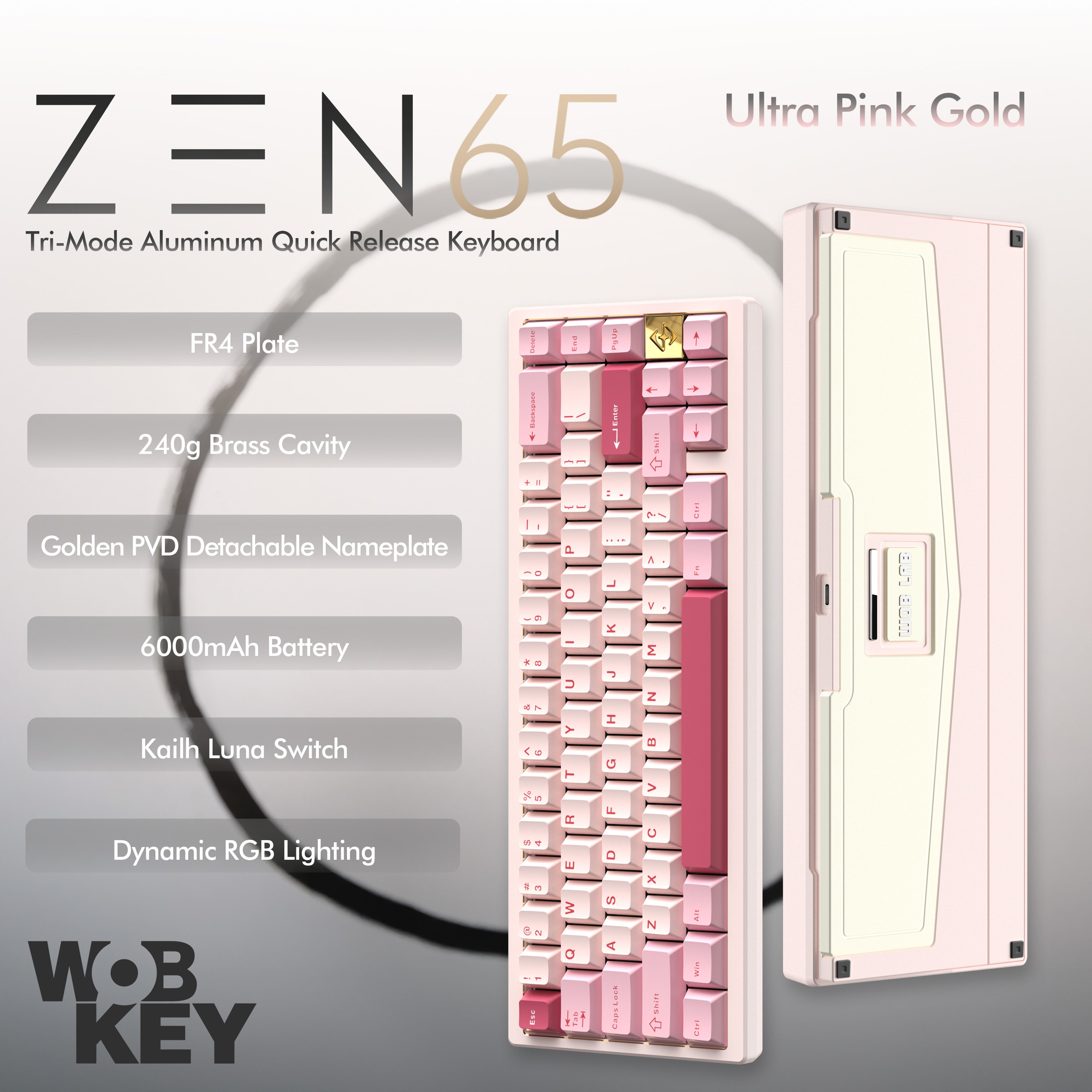 Wobkey - ZEN 65 Quick-Release Tri-Mode Mechanical Keyboard – OZO