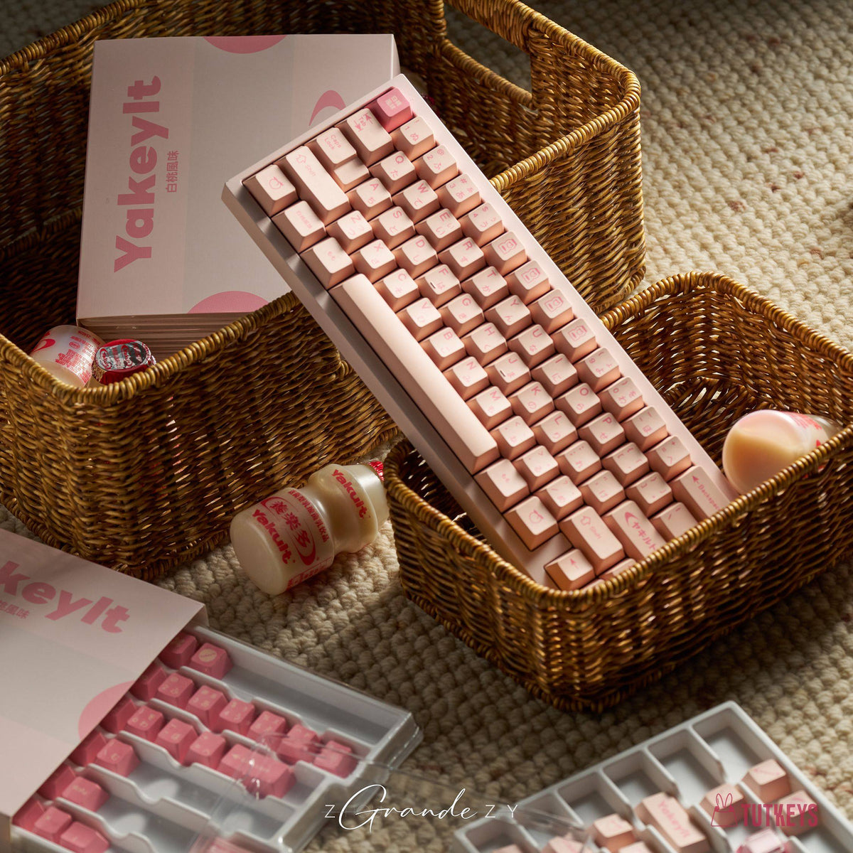 TUTKEYS - Yakeylt Peach PBT Cherry Profile ANSI/ISO Keycap Set