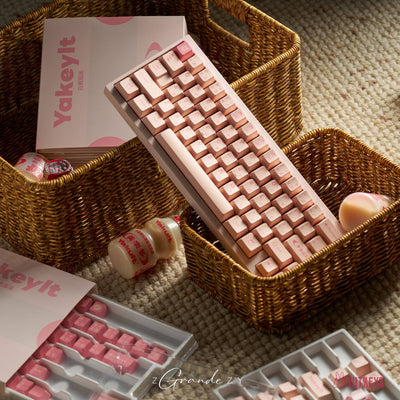 TUTKEYS - Juego de teclas Yakeylt Peach PBT Cherry Profile ANSI/ISO