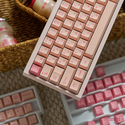 TUTKEYS - Juego de teclas Yakeylt Peach PBT Cherry Profile ANSI/ISO