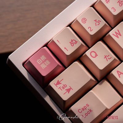 TUTKEYS - Juego de teclas Yakeylt Peach PBT Cherry Profile ANSI/ISO