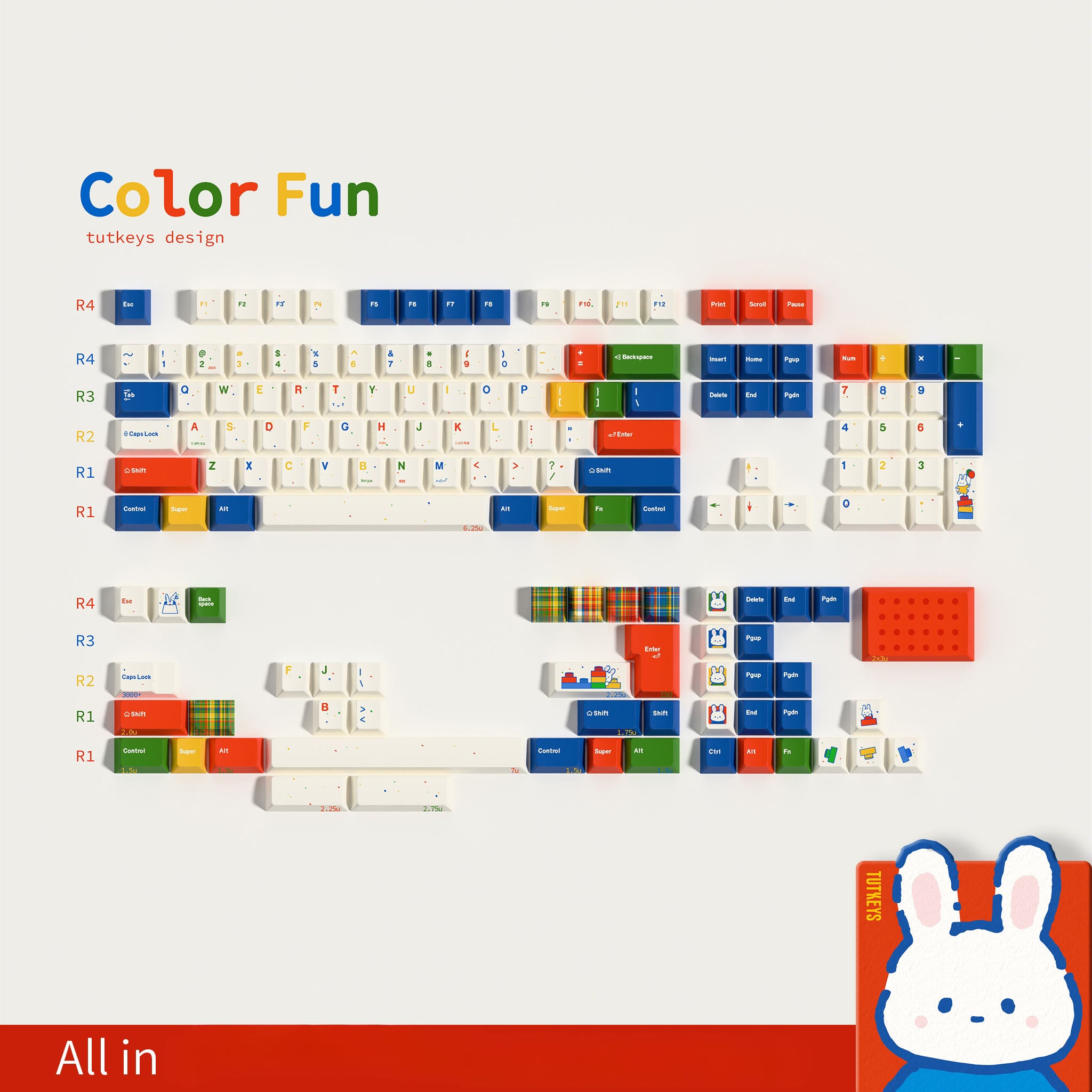 Tutkeys - Color Fun Vibrant Keycap Set