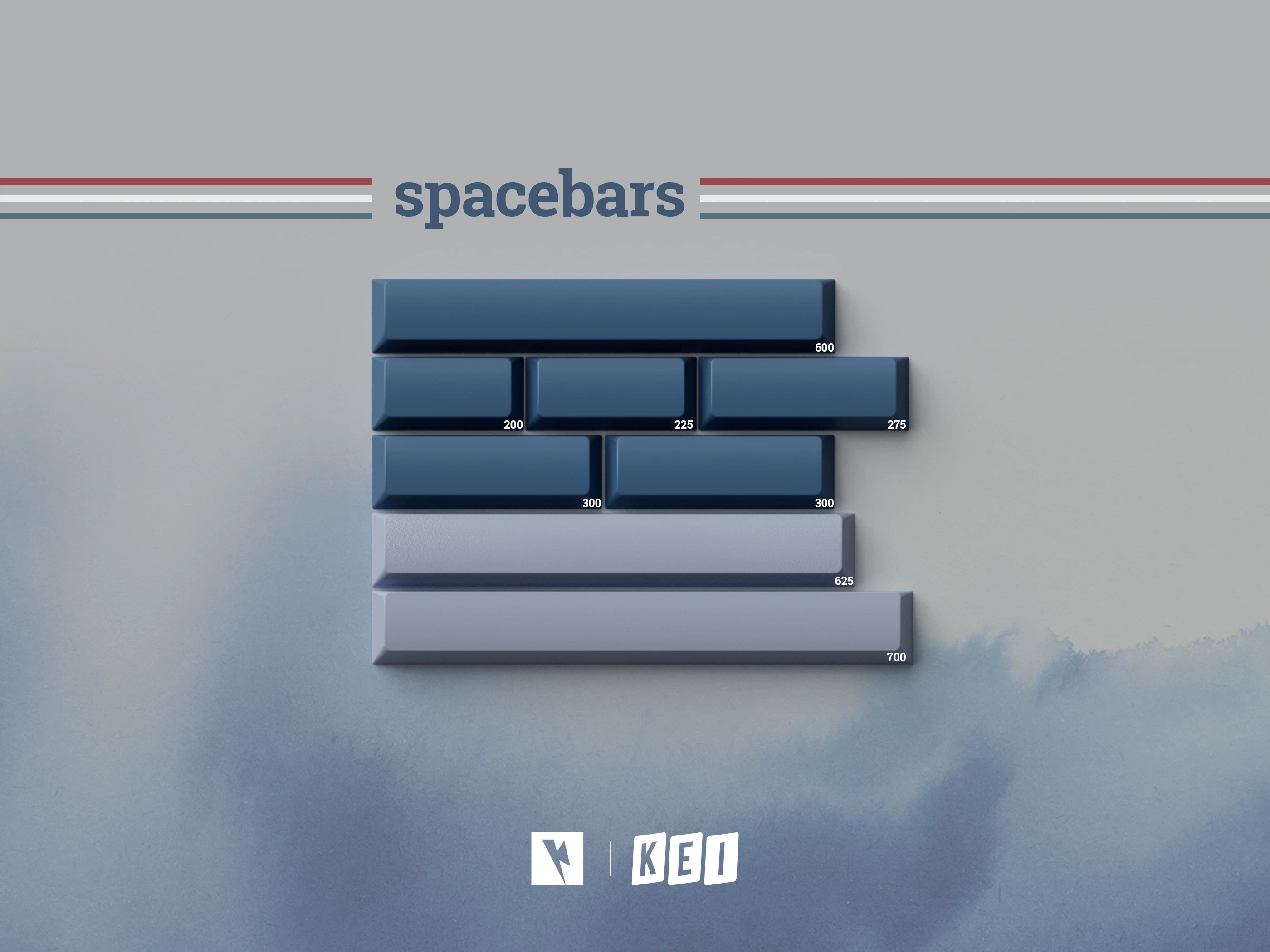 Keykobo - R-W-B ABS Double-Shot ANSI/ISO Keycap Set