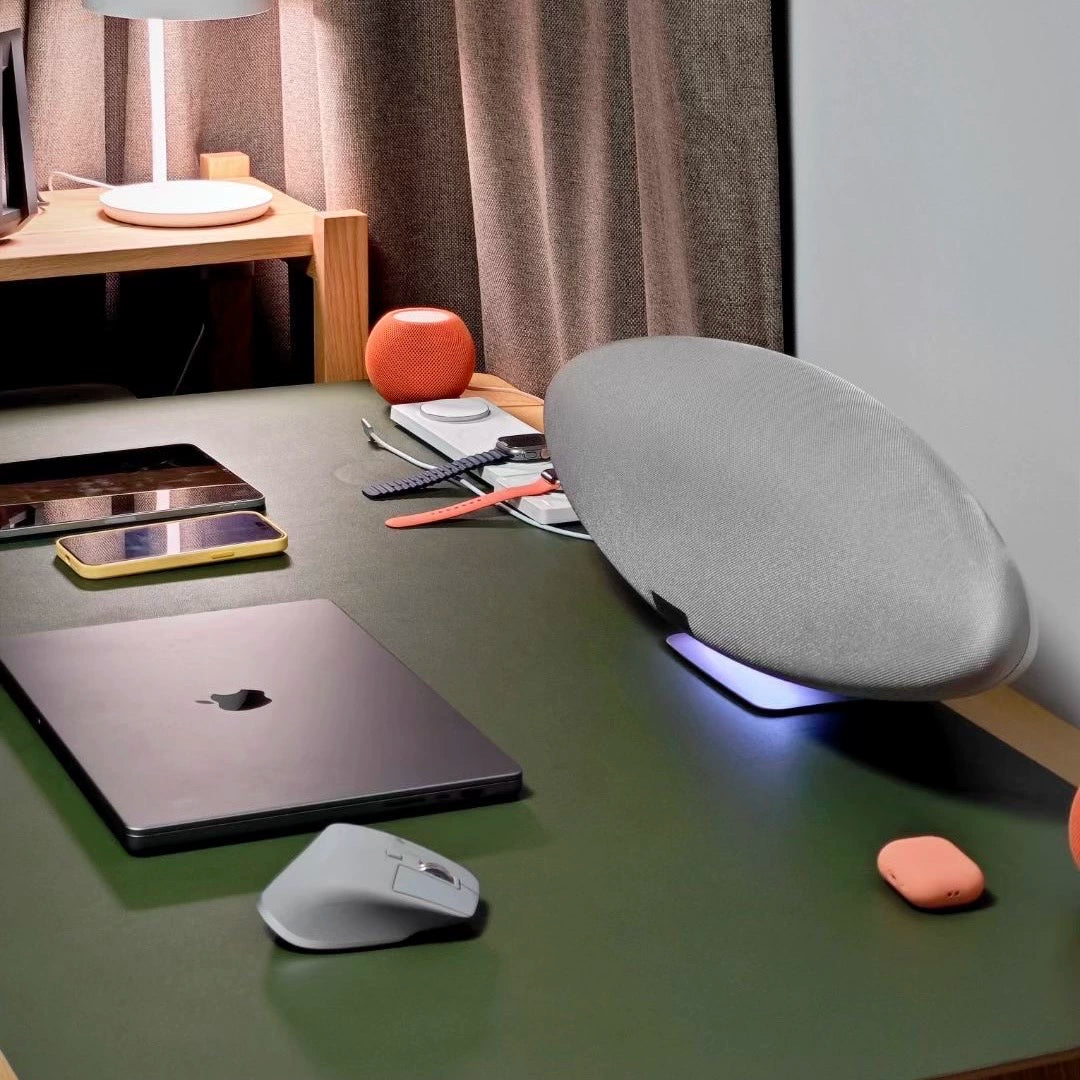 BEESIR - Solid Color Leather-Textured Office Desk Mat