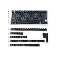 White/Black Refraction Side-Engraved ISO/ANSI Keycap Set