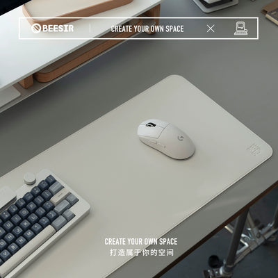 BEESIR - Solid Color Leather-Textured Office Desk Pad