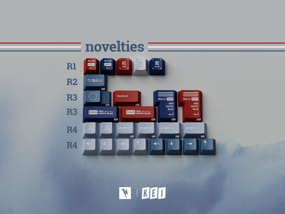 Keykobo - Juego de teclas de ABS de doble inyección R-W-B ANSI/ISO