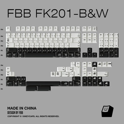 FBB - FK201 Retro Style PBT ANSI/ISO Keycap Set – Japanese Katakana N9 9009