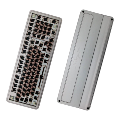 OZO Keyboards GeekZB Story100 aluminum 100% mechanical keyboard barebone kit showing top and bottom views