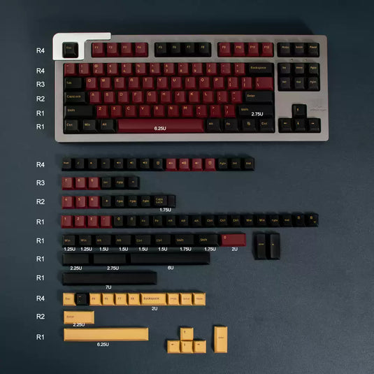 RED Samurai - 168 Cherry ANSI Keycap Set