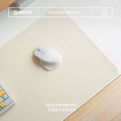 BEESIR - Solid Color Leather-Textured Office Desk Pad