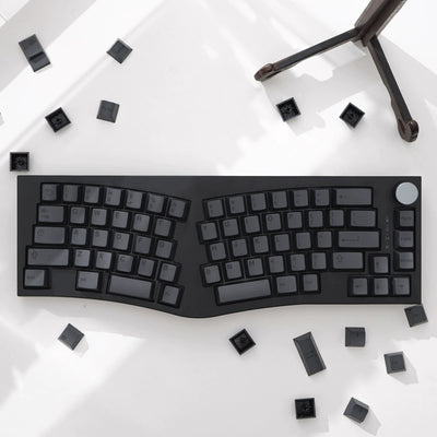 Juego de teclas ANSI con perfil de cereza ABS de 152 teclas grabadas en negro sobre negro