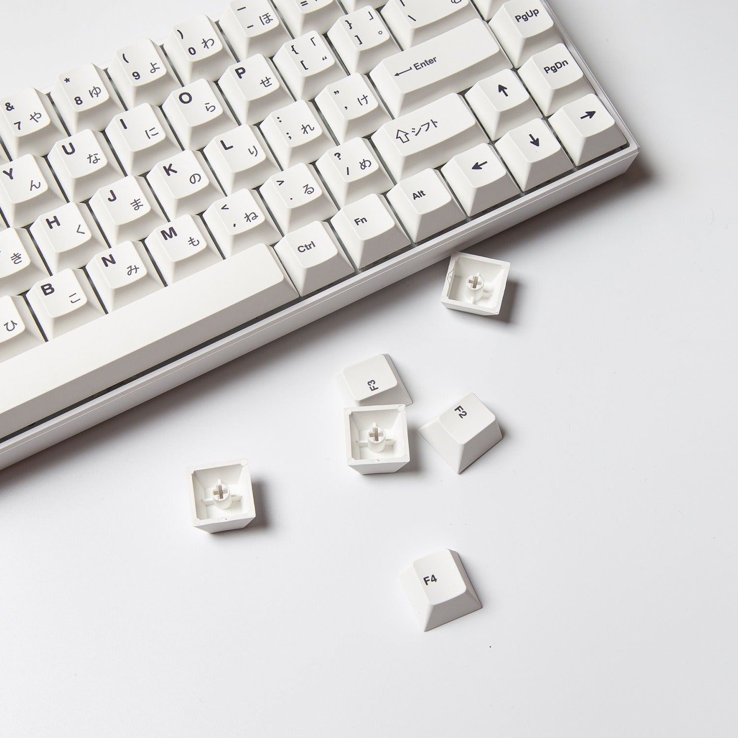 Minimalista blanco – Juego de teclas ANSI de perfil cerezo de 137 teclas