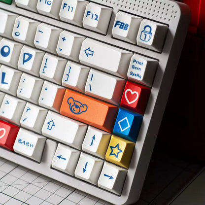 FBB - Bear Retro PBT ANSI/ISO Keycap Set